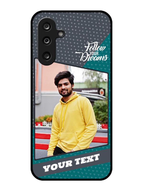 Custom Samsung Galaxy F36 5G Custom Glass Phone Case - Background Pattern Design With Quote