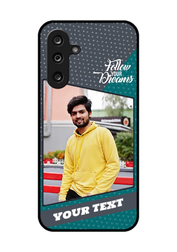 Samsung Galaxy F36 5G Custom Glass Phone Case - Background Pattern Design With Quote