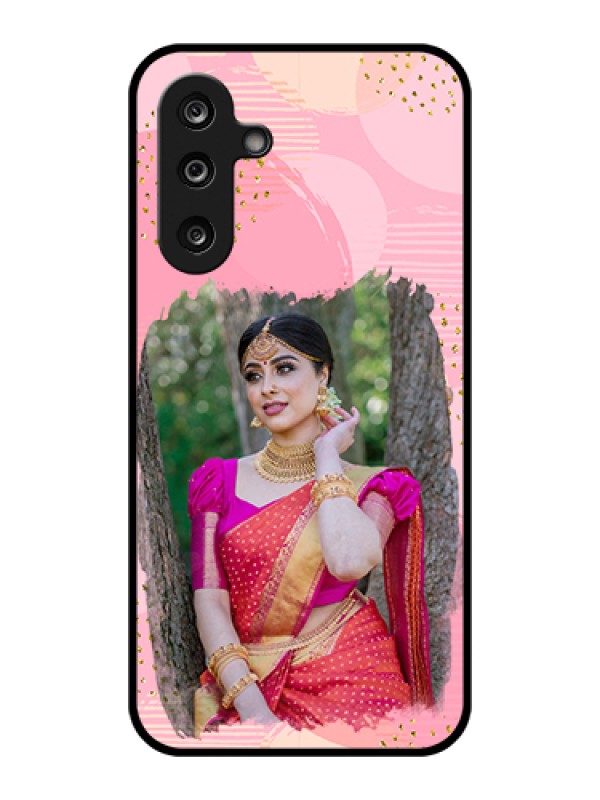 Custom Samsung Galaxy F36 5G Custom Glass Phone Case - Gold Glitter Splash Design