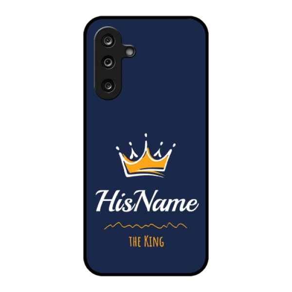 Samsung Galaxy F36 5G Custom Glass Phone Case - King With Name Design