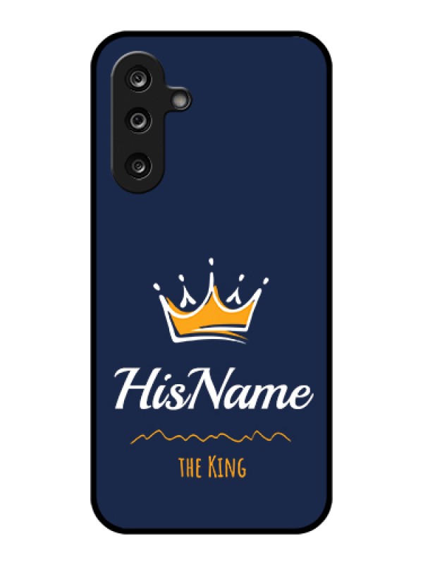 Custom Samsung Galaxy F36 5G Custom Glass Phone Case - King With Name Design
