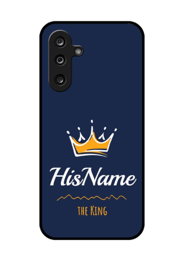 Samsung Galaxy F36 5G Custom Glass Phone Case - King With Name Design