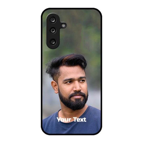 Samsung Galaxy F36 5G Custom Glass Phone Case - Photo With Text Design