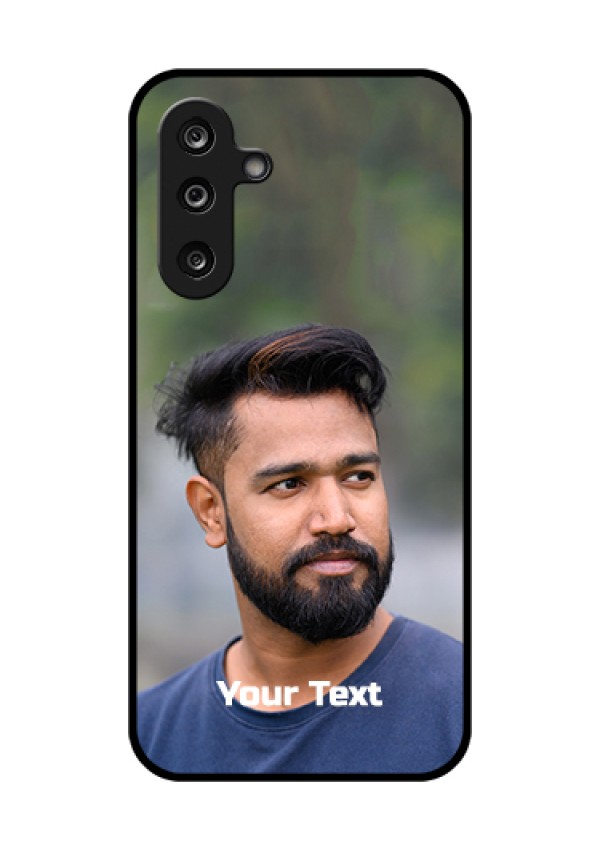 Samsung Galaxy F36 5G Custom Glass Phone Case - Photo With Text Design