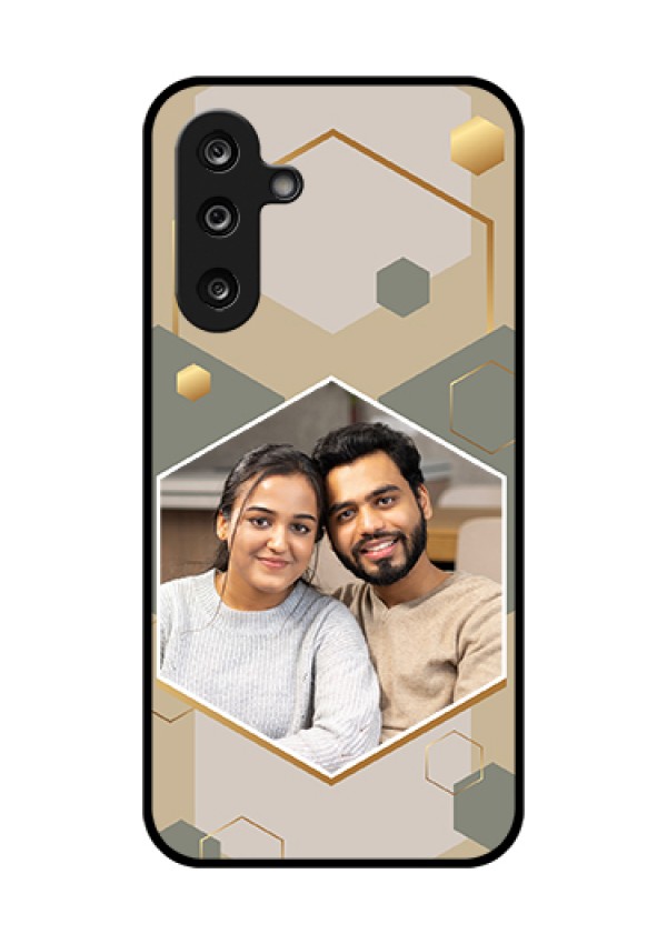 Samsung Galaxy F36 5G Custom Glass Phone Case - Stylish Hexagon Pattern Design