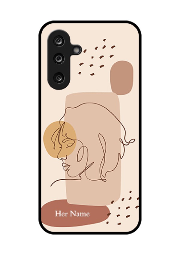 Samsung Galaxy F36 5G Custom Glass Phone Case - Calm Woman Line Art Design