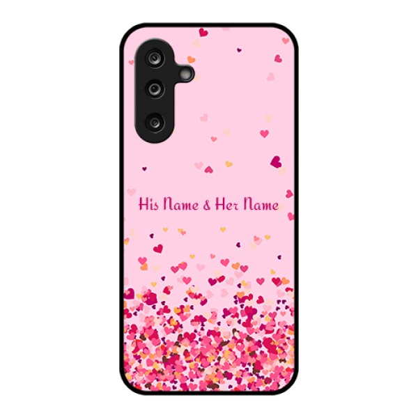 Samsung Galaxy F36 5G Custom Glass Phone Case - Floating Hearts Design Samsung Galaxy F36 5G Custom Glass Phone Case - Floating Hearts Design
