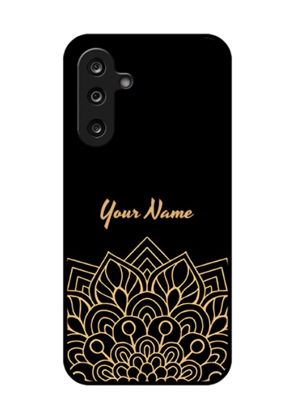 Samsung Galaxy F36 5G Custom Glass Phone Case - Golden Mandala Design