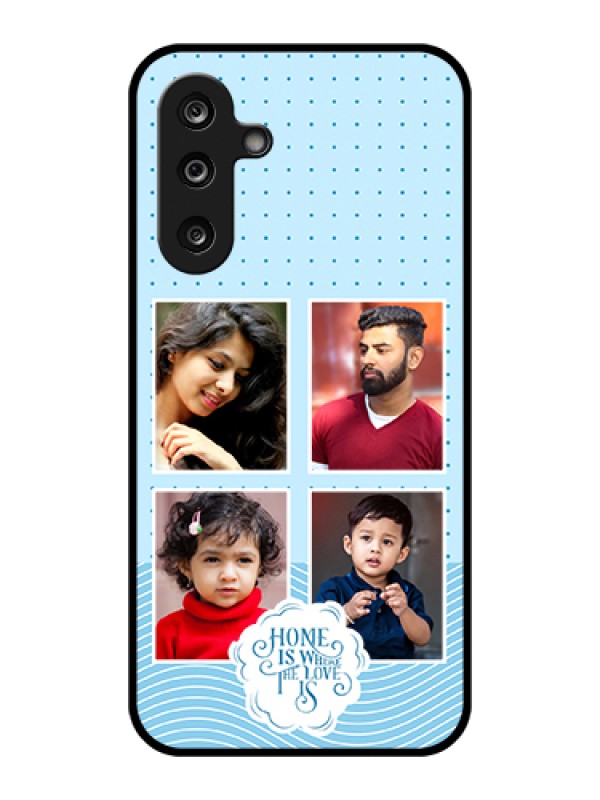 Custom Samsung Galaxy F36 5G Custom Glass Phone Case - Cute Love Quote With 4 Pic Upload Design