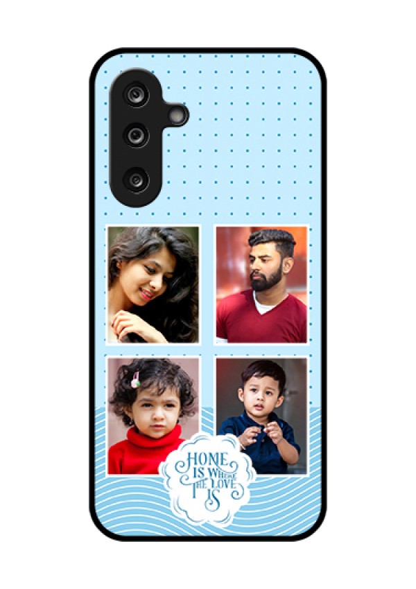 Samsung Galaxy F36 5G Custom Glass Phone Case - Cute Love Quote With 4 Pic Upload Design