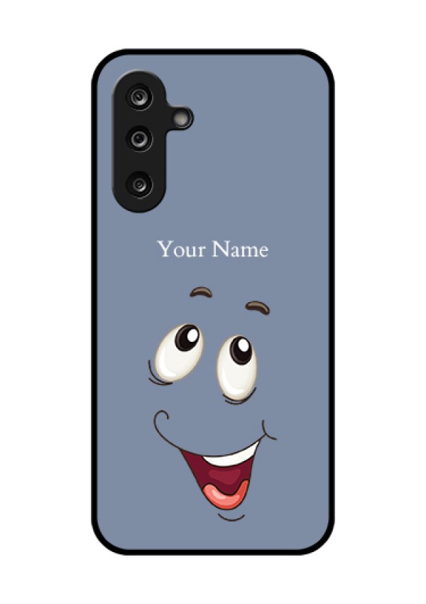 Samsung Galaxy F36 5G Custom Glass Phone Case - Laughing Cartoon Face Design