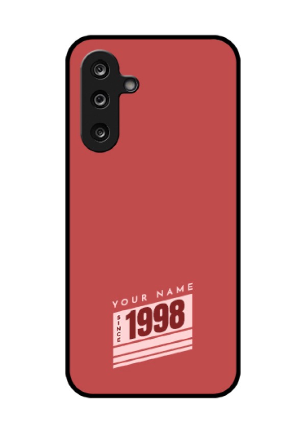 Samsung Galaxy F36 5G Custom Glass Phone Case - Red Custom Year Of Birth Design
