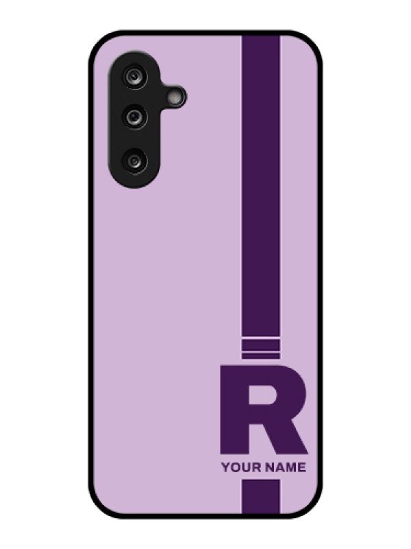 Custom Samsung Galaxy F36 5G Custom Glass Phone Case - Simple Dual Tone Stripe With Name Design