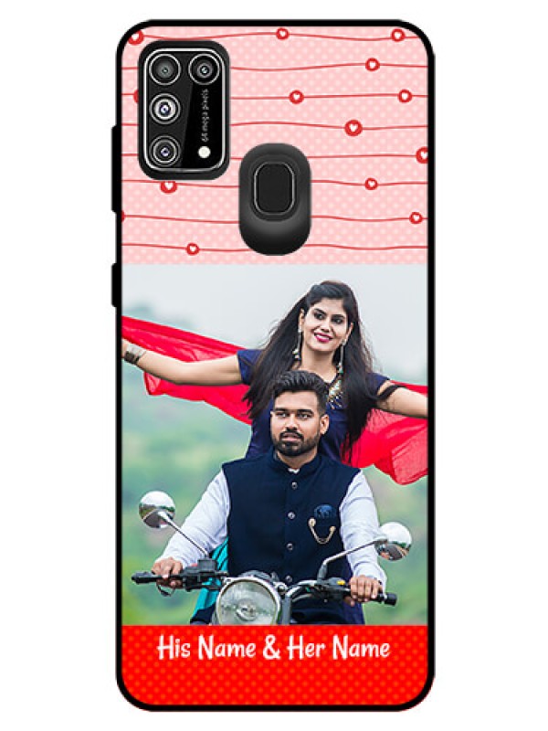 Custom Galaxy F41 Personalized Glass Phone Case  - Red Pattern Case Design