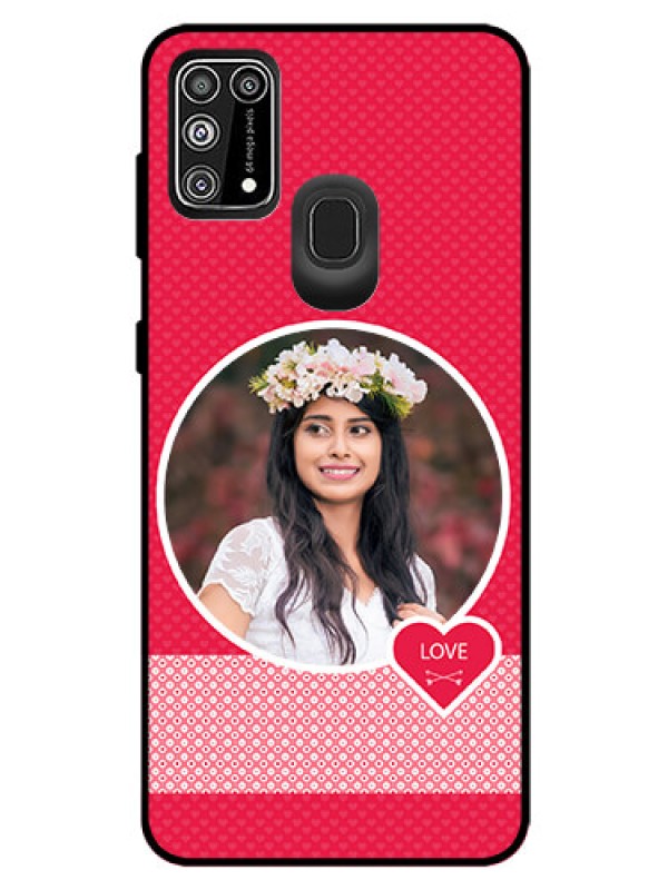 Custom Galaxy F41 Personalised Glass Phone Case  - Pink Pattern Design