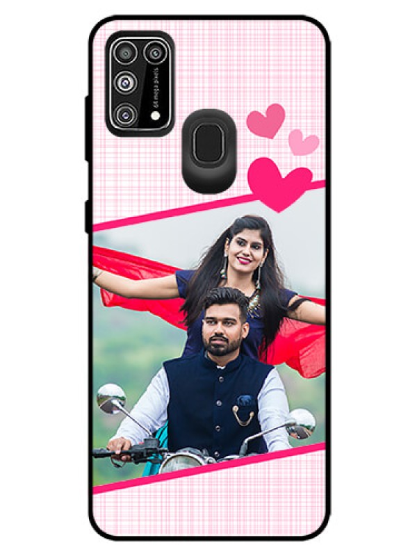 Custom Galaxy F41 Custom Glass Phone Case  - Love Shape Heart Design