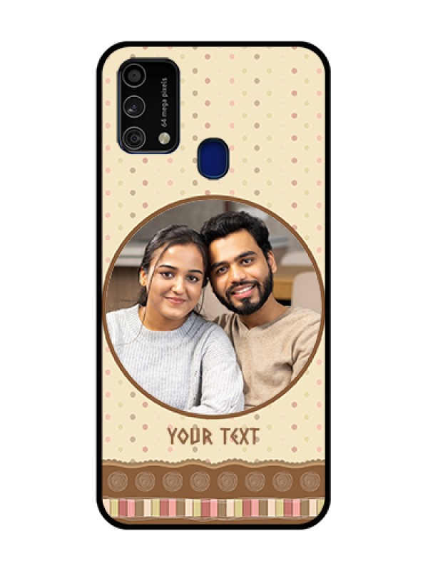 Custom Galaxy F41 Custom Glass Mobile Case  - Brown Dotted Mobile Case Design