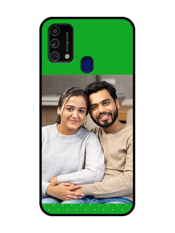 Custom Galaxy F41 Personalized Glass Phone Case  - Green Pattern Design
