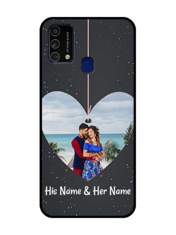 Custom Galaxy F41 Custom Glass Phone Case  - Hanging Heart Design