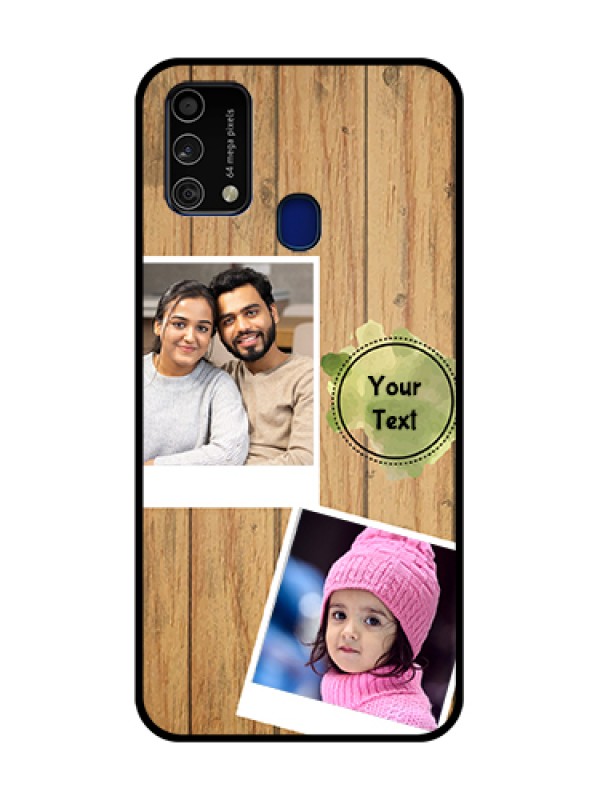 Custom Galaxy F41 Custom Glass Phone Case  - Wooden Texture Design
