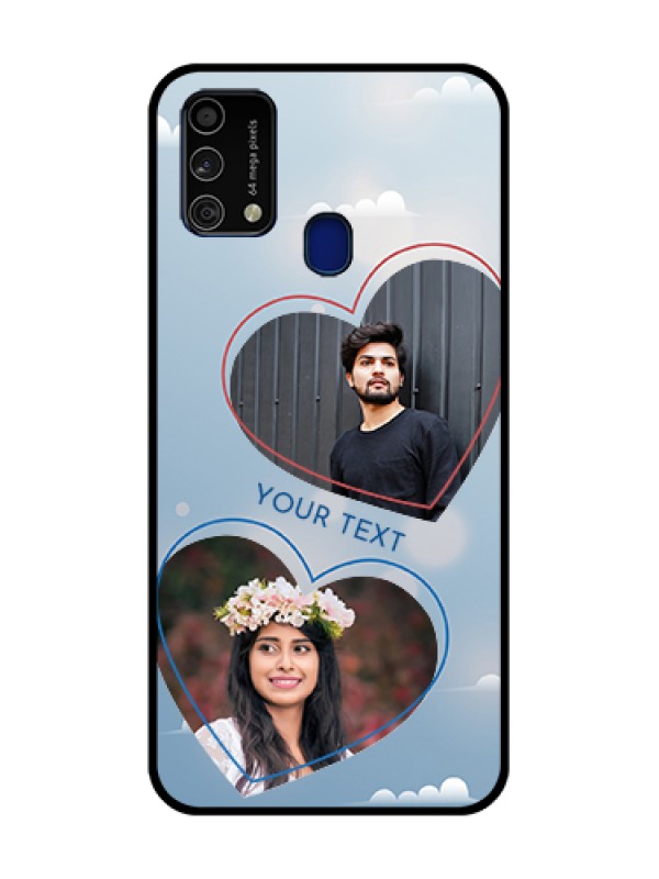 Custom Galaxy F41 Custom Glass Mobile Case  - Blue Color Couple Design 