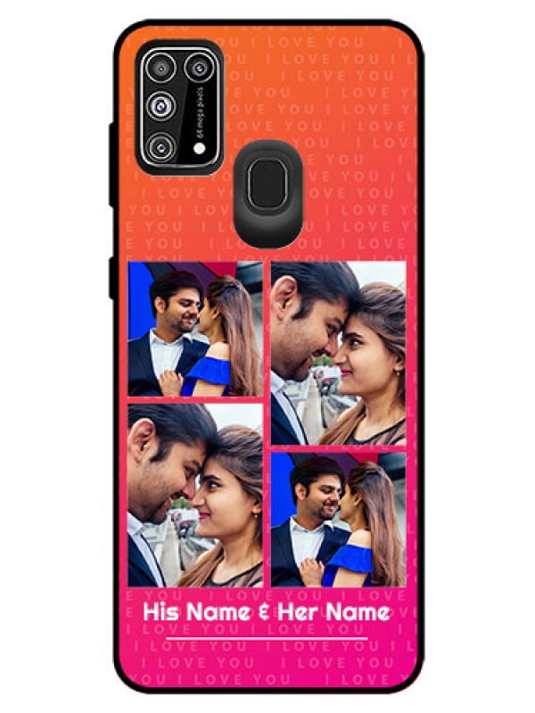 Custom Galaxy F41 Custom Glass Phone Case  - I Love You Pink Design