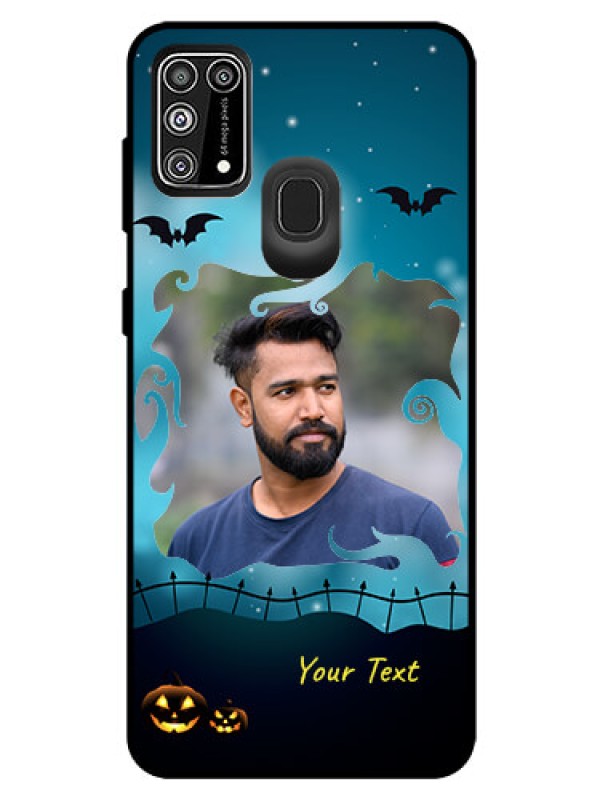 Custom Galaxy F41 Custom Glass Phone Case  - Halloween frame design