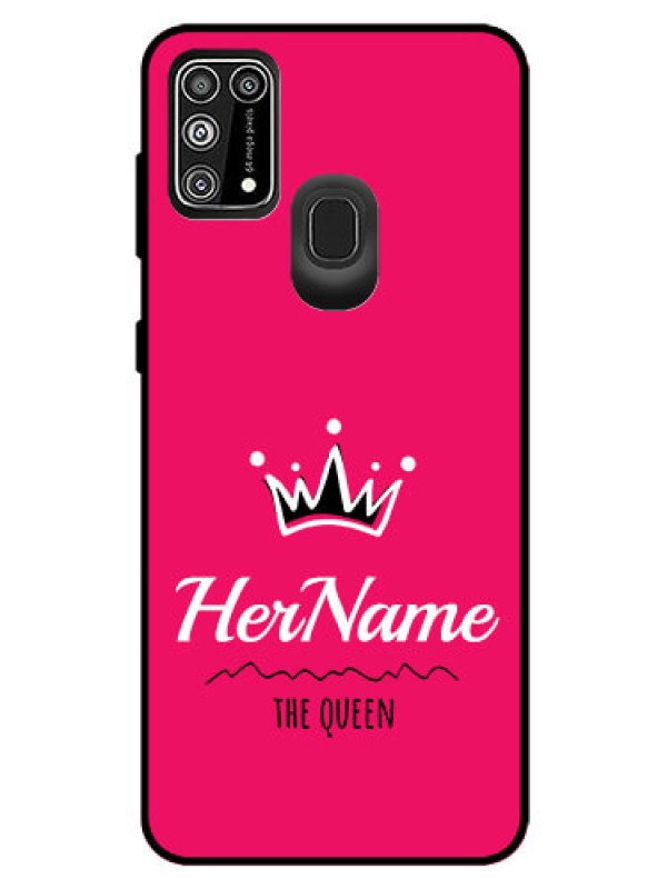 Custom Galaxy F41 Glass Phone Case Queen with Name