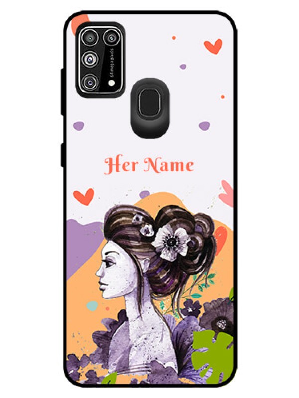 Custom Galaxy F41 Personalized Glass Phone Case - Woman And Nature Design