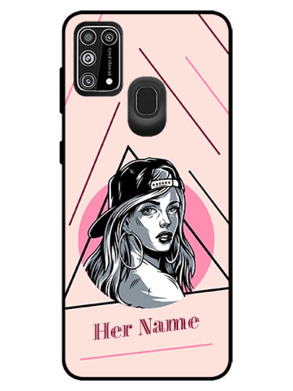 Custom Galaxy F41 Personalized Glass Phone Case - Rockstar Girl Design