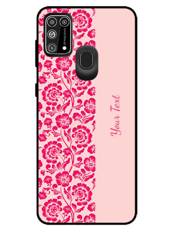 Custom Galaxy F41 Custom Glass Phone Case - Attractive Floral Pattern Design