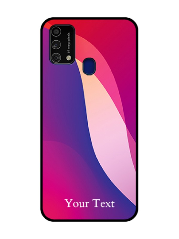 Custom Galaxy F41 Personalized Glass Phone Case - Digital abstract Overlap Design