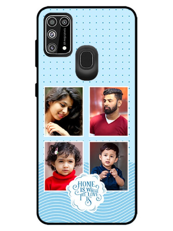 Custom Galaxy F41 Custom Glass Phone Case - Cute love quote with 4 pic upload Design