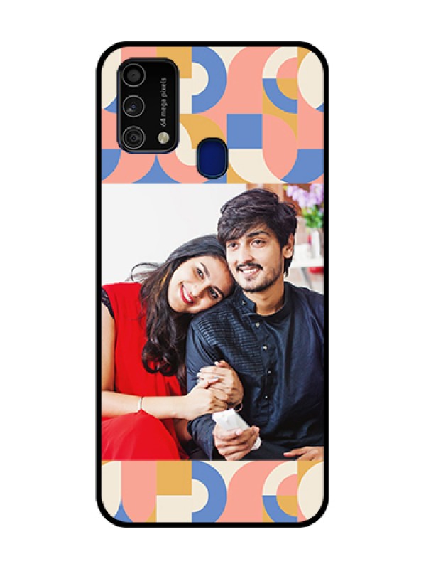 Custom Galaxy F41 Photo Printing on Glass Case - Semi-circle Maze Pattern Design