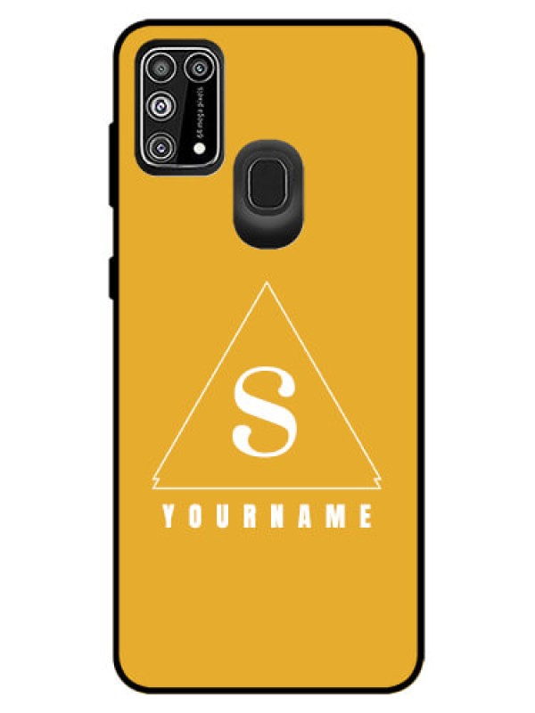 Custom Galaxy F41 Personalized Glass Phone Case - simple triangle Design