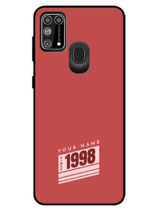 Custom Galaxy F41 Custom Glass Phone Case - Red custom year of birth Design