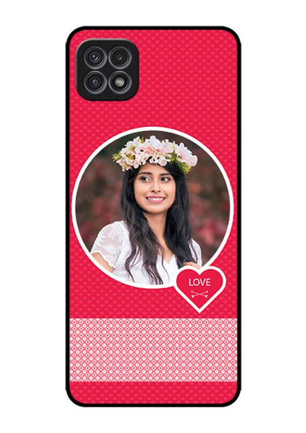 Galaxy F42 5G Personalised Glass Phone Case  - Pink Pattern Design