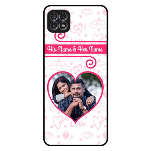 Galaxy F42 5G Personalized Glass Phone Case - Heart Shape Love Design Galaxy F42 5G Personalized Glass Phone Case - Heart Shape Love Design
