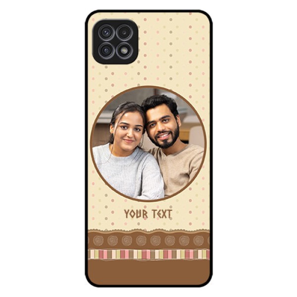 Galaxy F42 5G Custom Glass Mobile Case - Brown Dotted Mobile Case Design Galaxy F42 5G Custom Glass Mobile Case - Brown Dotted Mobile Case Design