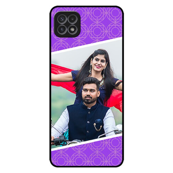 Galaxy F42 5G Custom Glass Phone Case  - Violet Pattern Design