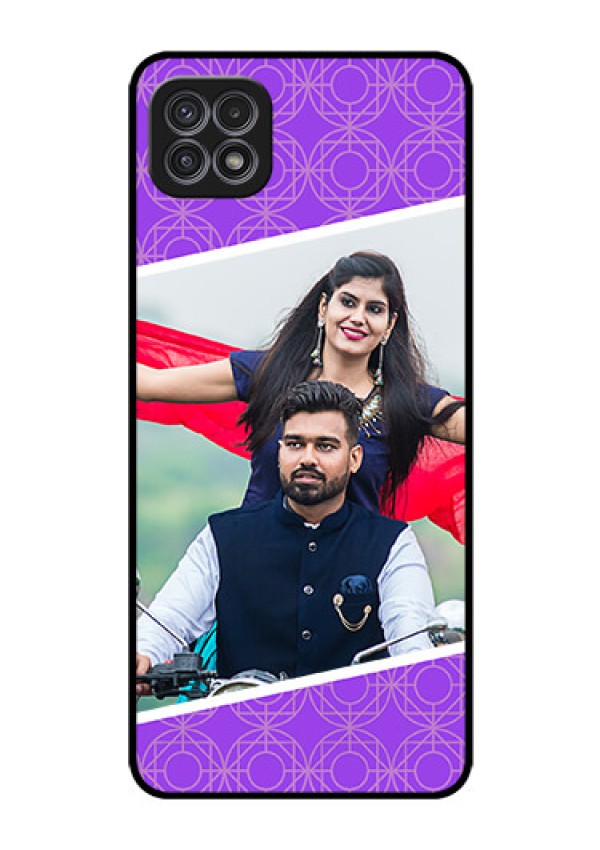 Galaxy F42 5G Custom Glass Phone Case  - Violet Pattern Design