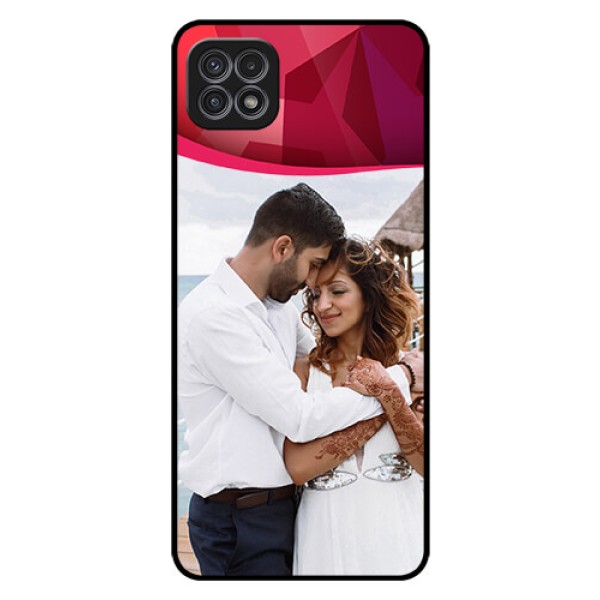 Galaxy F42 5G Custom Glass Mobile Case  - Red Abstract Design