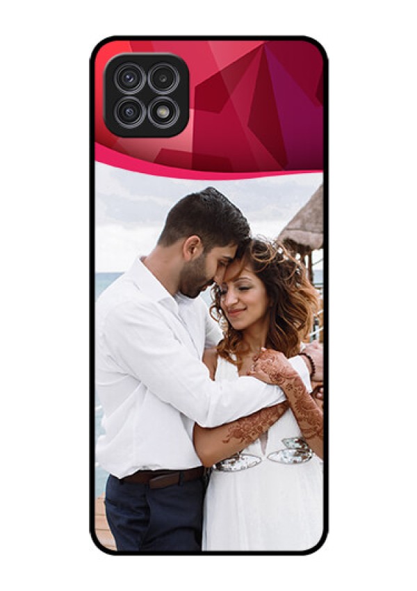 Galaxy F42 5G Custom Glass Mobile Case  - Red Abstract Design