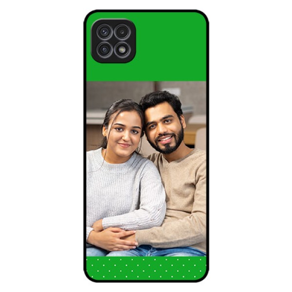 Galaxy F42 5G Personalized Glass Phone Case  - Green Pattern Design