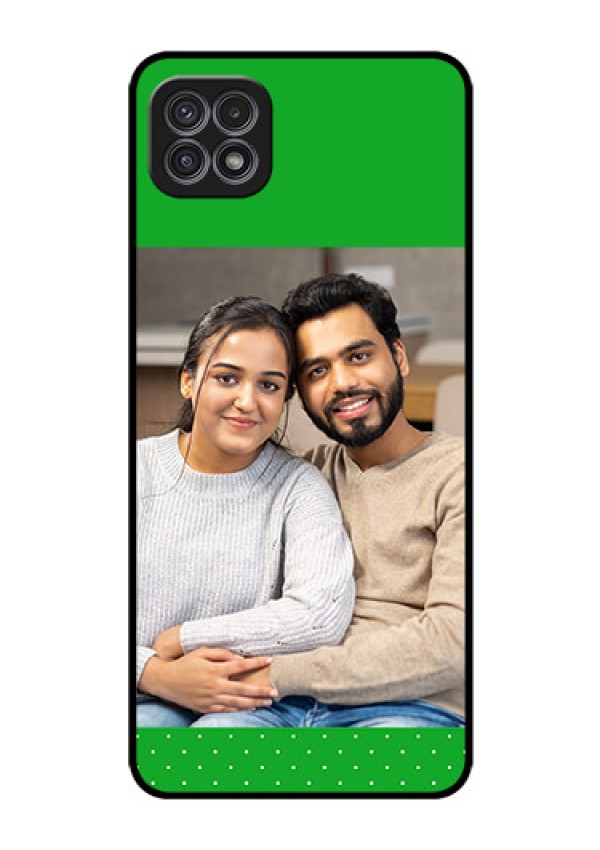 Galaxy F42 5G Personalized Glass Phone Case  - Green Pattern Design