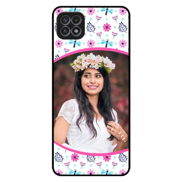 Galaxy F42 5G Photo Printing on Glass Case  - Colorful Flower Design