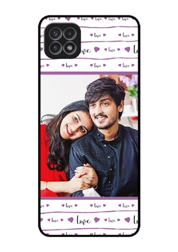 Galaxy F42 5G Custom Glass Mobile Case  - Couples Heart Design