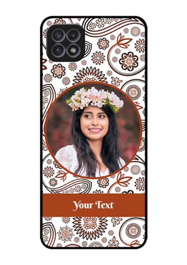 Galaxy F42 5G Custom Glass Mobile Case  - Abstract Floral Design 