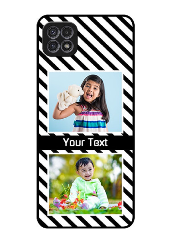 Galaxy F42 5G Photo Printing on Glass Case  - Black And White Stripes Design