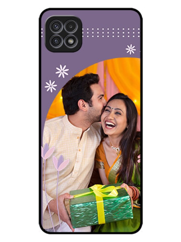 Custom Galaxy F42 5G Custom Glass Mobile Case  - Lavender flowers design 